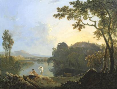 Landscape with Bathers, Cattle and Ruin c.1770-5 by Richard Wilson 1713-1782